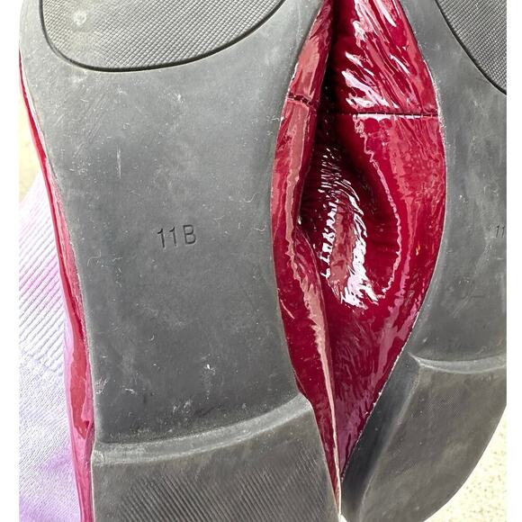 Lauren Ralph Lauren Betsy Women’s Patent Leather Ballet Flats Size 11 Berry Red - Picture 7 of 9